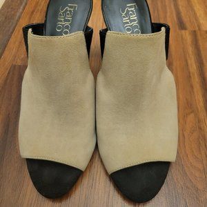Franco Sarto query tan/black mule heel